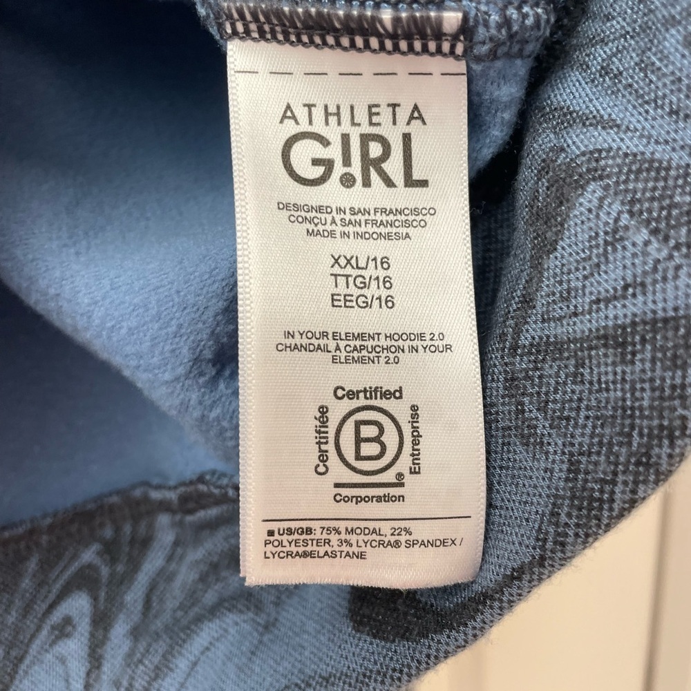 Athleta hooded sweatshirt Girls size XXL - Picture 3 of 4